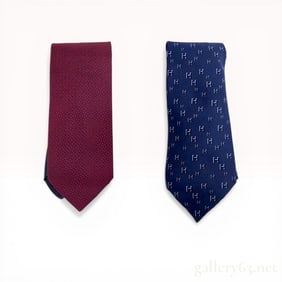 Two Hermes Silk Neckties