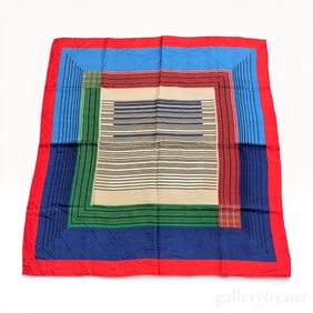 Christian Dior Striped Silk Square Scarf