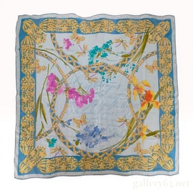 Cartier Le Printemps Silk Scarf with Paul Verlaine Poem