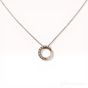 Canal 4C Rose Gold-Toned Silver Interlocking Circle Pendant Necklace