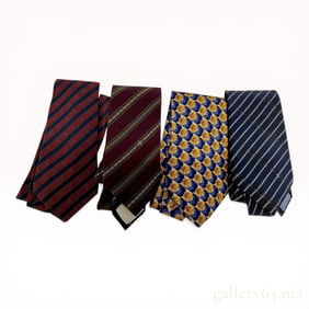 Four Celine Paris Silk Neckties