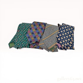 A Collection of Four Christian Dior Monsieur Silk Neckties