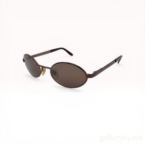 Giorgio Armani Vintage Oval Bronze-Tone Metal Sunglasses Model 679 1149