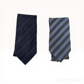 Two Gucci Silk Monogram Neckties