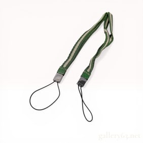 Gucci Striped Woven Textile and Leather Cell Phone Accessory Strap