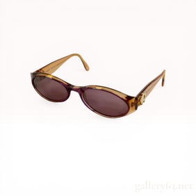 Chopard C553 Translucent Two-Tone Elephant Motif Oval Sunglasses