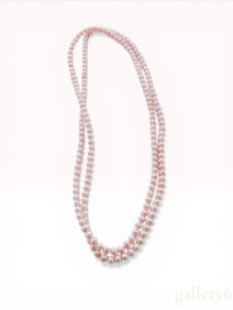Pink Freshwater Cultured Pearl Endless Rope Necklace