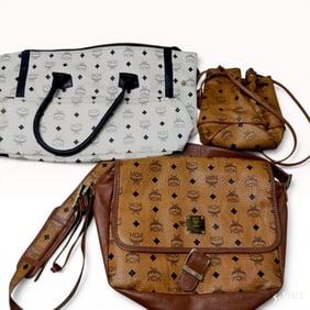 A Trio of Vintage MCM Visetos Monogram Handbags
