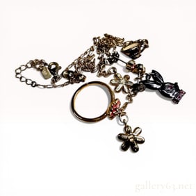 A Set of Anna Sui Gilt Sterling Silver and Enamel Jewelry