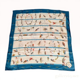 Hermes Flies Silk Twill Square Scarf