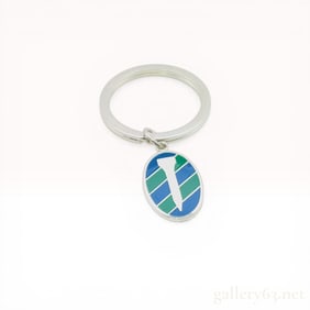 Tiffany & Co. Sterling Silver and Enamel Golf Tee Keychain