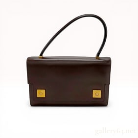 Mid-20th. Century Vintage Hermes Piano Handbag in Chocolate Box Calf Leather