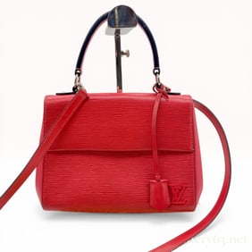 Louis Vuitton Red Epi Leather Cluny Handbag