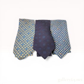 Three Hermes Paris Silk Neckties