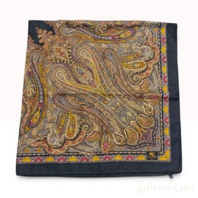 Etro Milano Large Paisley Wool and Silk Scarf Shawl
