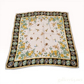 Christian Dior Square Silk Scarf Jardin Motif