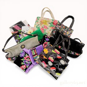 A Group of Ten Feiler Chenille Bags and Textiles