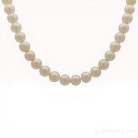 Cultured Pearl Necklace with Silver Filigree Clasp