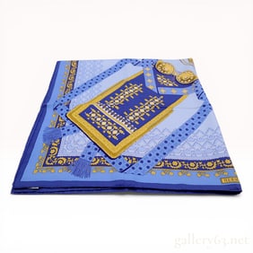 Hermes Silk Twill Scarf in Tabliers Pattern by Jean Abadie