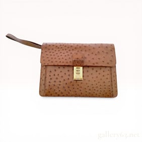 Gianfranco Ferrari Ostrich Leather Men's Clutch Bag