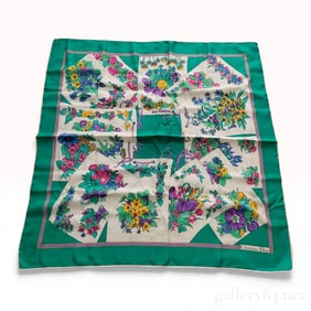 Christian Dior Vintage Silk Floral Scarf