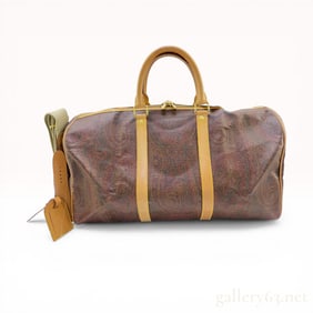 Etro Paisley Coated Canvas Large Duffle Bag