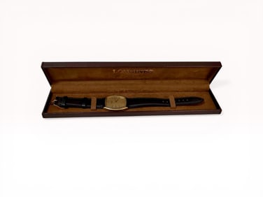 Longines Vintage Manual Winding Tonneau-Style Gold-Toned Dress Watch with Box