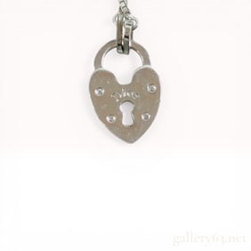 Christian Dior Silver-Tone Heart Padlock Pendant Necklace