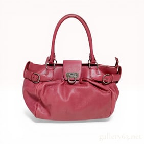 Salvatore Ferragamo Marisa Pebbled Leather Satchel