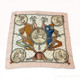 Hermes Silk Jacquard Napoleon Scarf by Philippe Ledoux