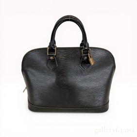 Louis Vuitton Alma Handbag in Black Epi Leather