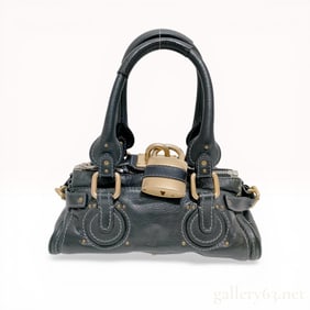 Chloe Paddington Satchel in Charcoal Grained Leather