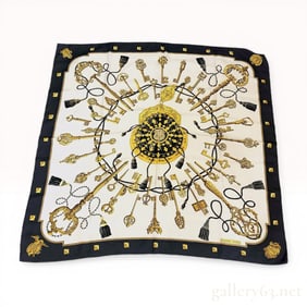 Hermes Les Clefs Silk Twill Scarf