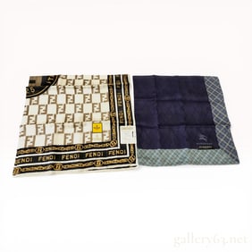 Two Designer Handkerchiefs by Fendi and Burberry