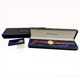 Burberrys of London Equestrian Knight Gold Tone Quartz Wristwatch Model 3210
