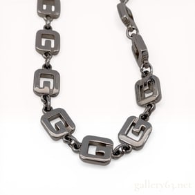 Givenchy Vintage Silver-Tone G Logo Link Necklace