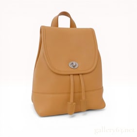 Coach Turnlock Backpack in British Tan Leather