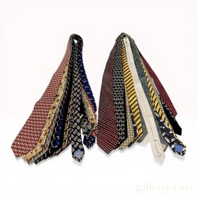 An Assortment of Designer Silk Neckties Including Burberrys, Salvatore Ferragamo, and Celine