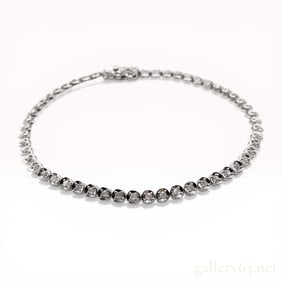 18-Karat White Gold and Diamond Tennis Bracelet