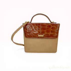 Maari Askew New York Two-Tone Crocodilian and Lizard Skin Handbag