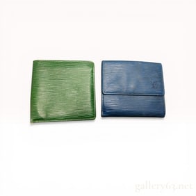 Two Louis Vuitton Epi Leather Compact Wallets