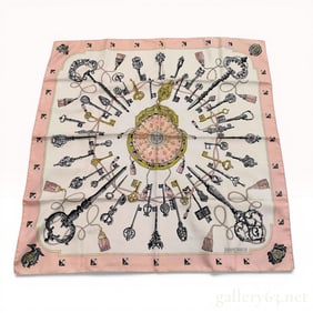 Hermes Les Clefs Silk Scarf by Caty Latham