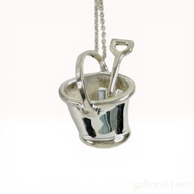 Tiffany & Co. Sterling Silver Pail and Shovel Pendant Necklace