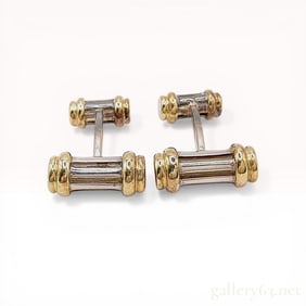 Tiffany & Co. Sterling Silver and 18K Yellow Gold Atlas Column Cufflinks
