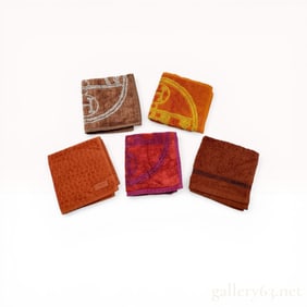 A Set of Five Hermes Combed Cotton Face Towels