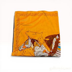 Hermes Le Pegase d'Hermes Cotton Modal Double-Faced Wrap