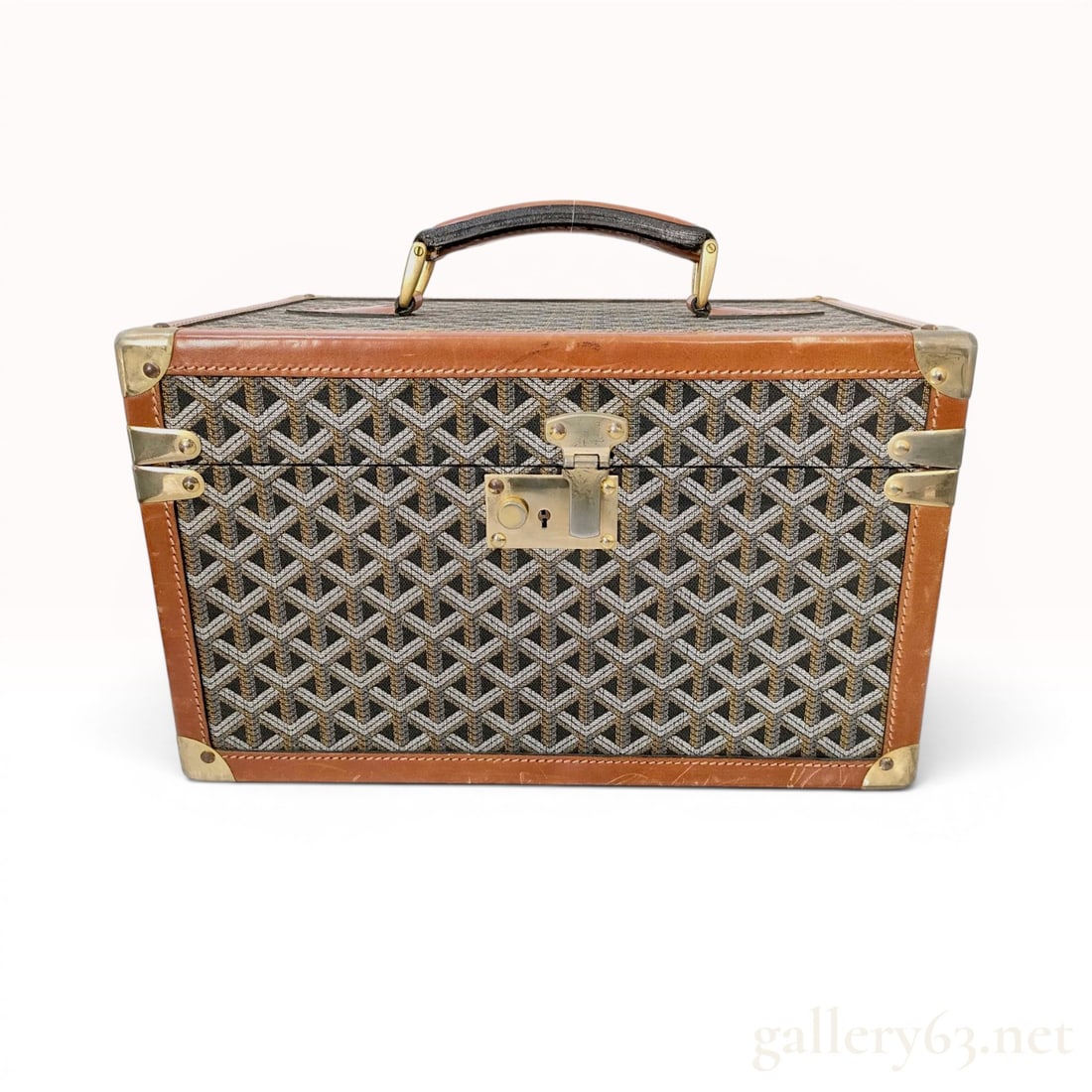 Mid-Century Vintage Goyard Goyardine Canvas Hardside Vanity Case (1 of 10)