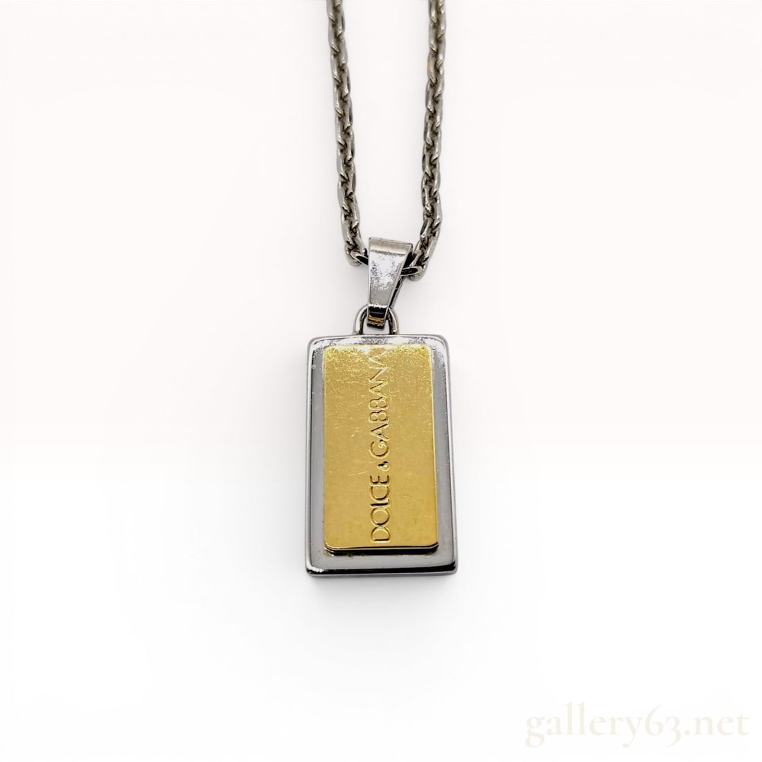 Dolce & Gabbana Two-Tone Rectangular Pendant Necklace (1 of 6)
