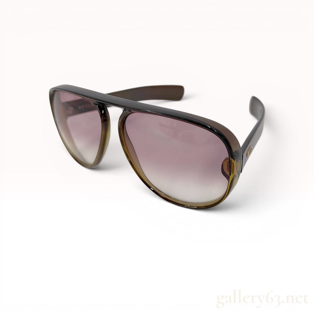 Christian Dior Monsieur Vintage Optyl Oversized Aviator Sunglasses Model 2467A: Christian Dior Monsieur vintage oversized aviator sunglasses, model 2467A, manufactured in Germany circa 1980s. The translucent gradient brown to amber frames are constructed from Optyl epoxy resin an