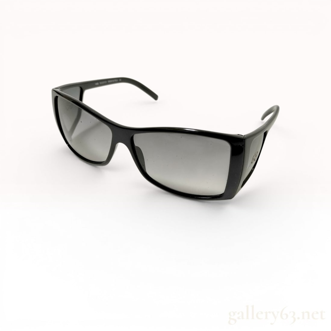Gucci GG 2466/STRASS Black Acetate Wrap-Around Sunglasses with Crystal Logos (1 of 10)